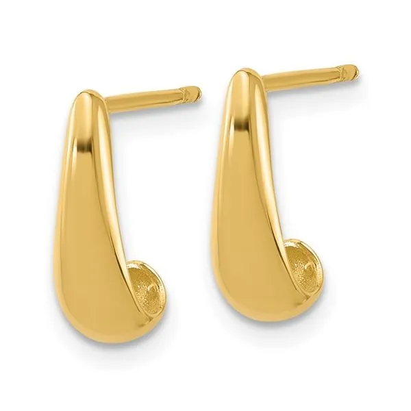 Gold J Hoop Earrings Image 2 Miner's Den Jewelers Royal Oak, MI