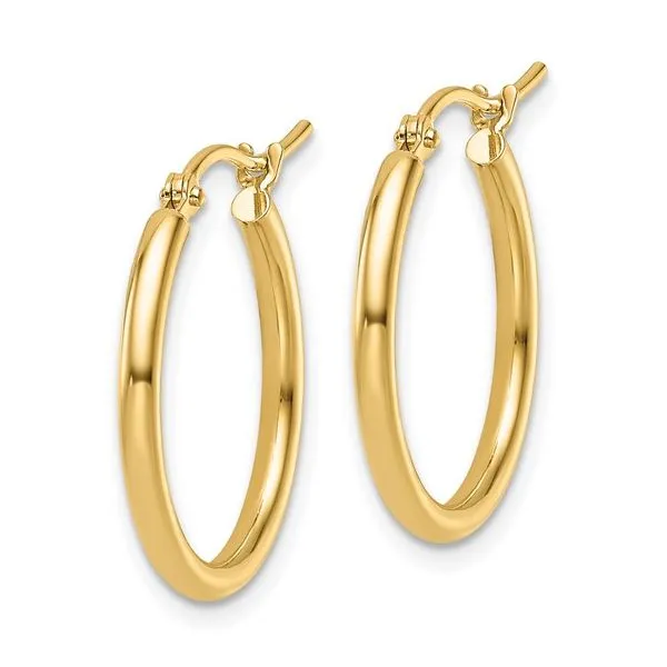 Gold Hoops 2x20mm Image 2 Miner's Den Jewelers Royal Oak, MI