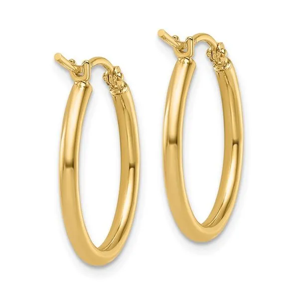 Gold Hoops 2x20mm Image 3 Miner's Den Jewelers Royal Oak, MI