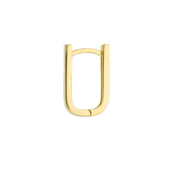 Thin Paper Clip Huggie Earrings Image 3 Miner's Den Jewelers Royal Oak, MI