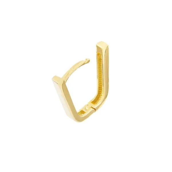Thin Paper Clip Huggie Earrings Image 4 Miner's Den Jewelers Royal Oak, MI