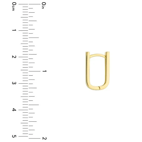 Thin Paper Clip Huggie Earrings Image 5 Miner's Den Jewelers Royal Oak, MI