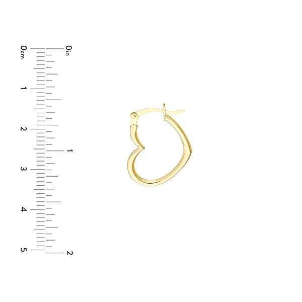 Tilted Heart Hoop Earrings Image 4 Miner's Den Jewelers Royal Oak, MI