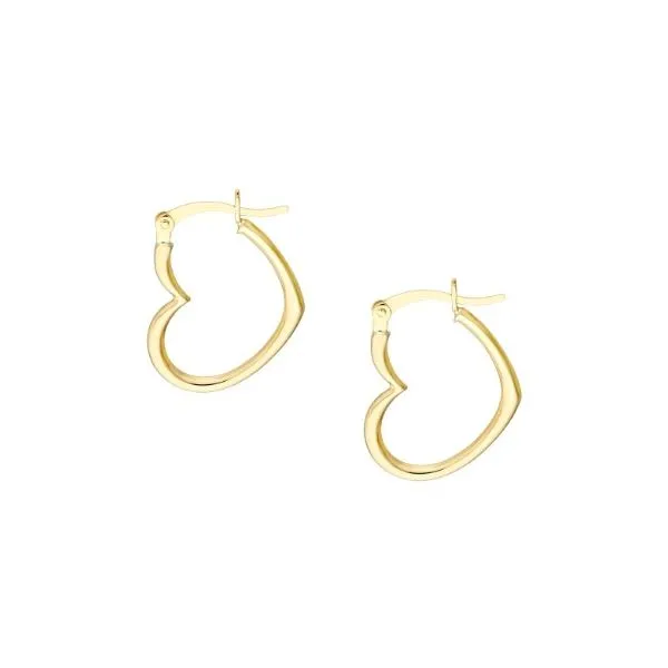 Tilted Heart Hoop Earrings Miner's Den Jewelers Royal Oak, MI
