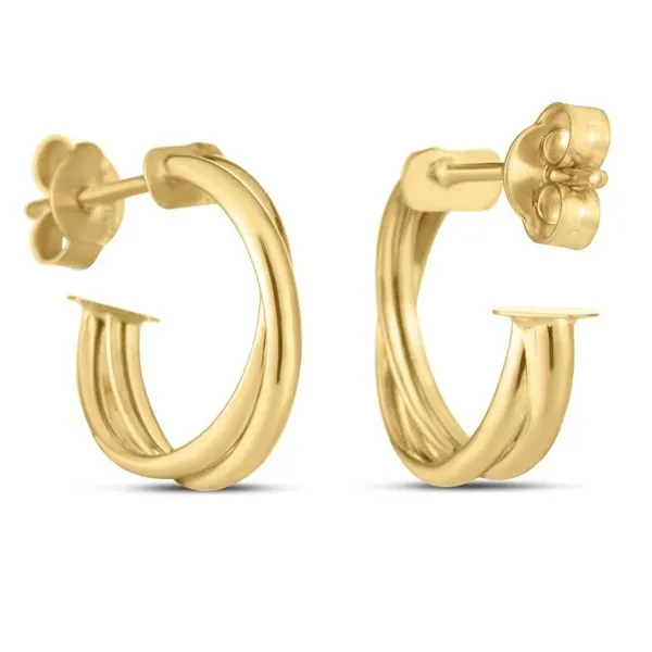 Crossover Hoop Earrings Image 2 Miner's Den Jewelers Royal Oak, MI