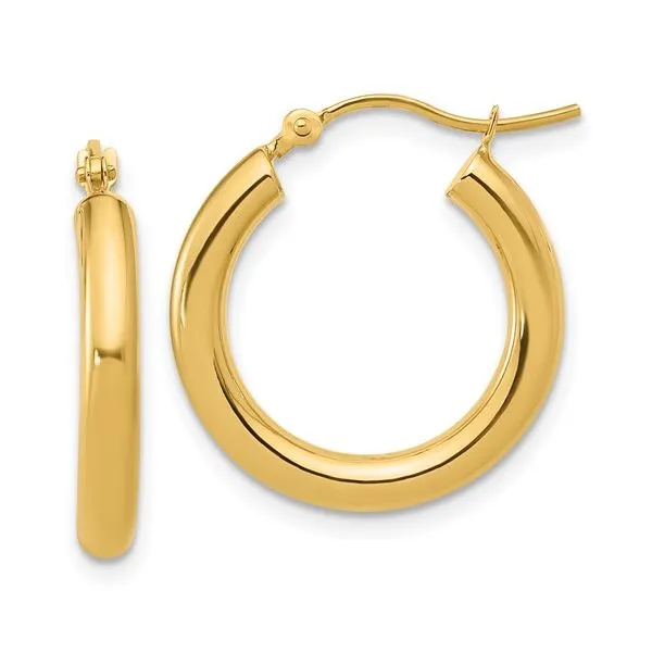 14K 3x20mm Hoop Earrings