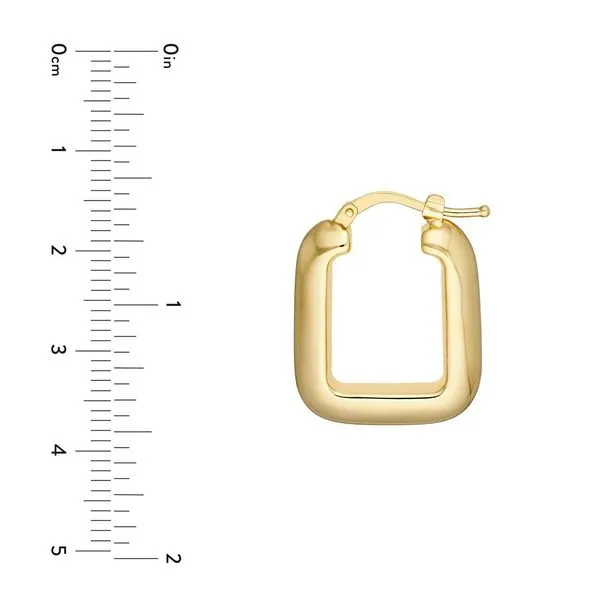 Puffy Square Shape Hoop Earrings