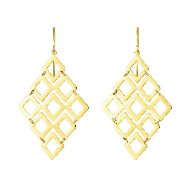 Gold Kite Shape Chandelier Earring