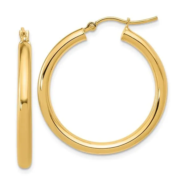 3x30mm Gold Hoop Earrings