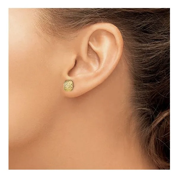 Textured Button Post Earrings Image 3 Miner's Den Jewelers Royal Oak, MI