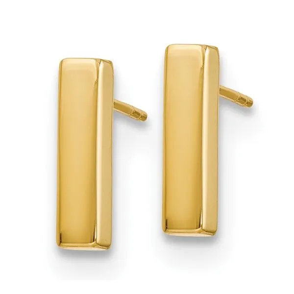 Polished Bar Earrings Image 2 Miner's Den Jewelers Royal Oak, MI