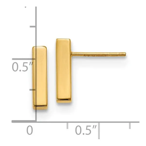 Polished Bar Earrings Image 4 Miner's Den Jewelers Royal Oak, MI