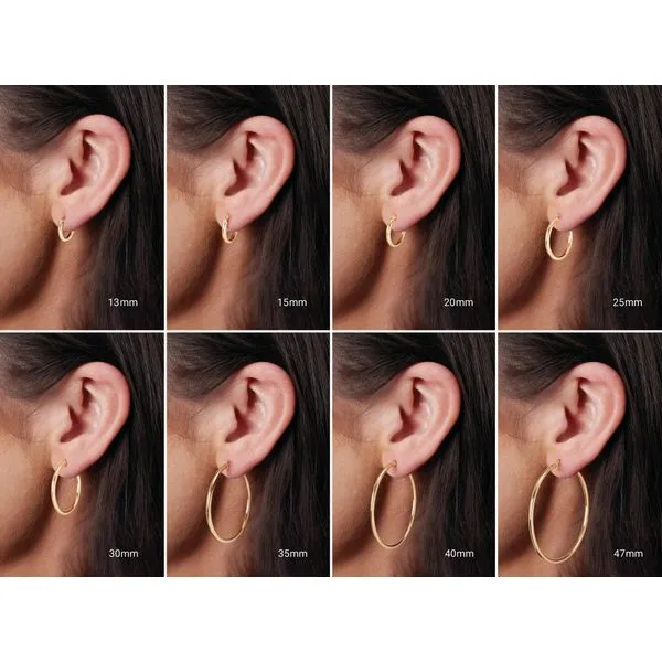 Puffed Hexagon Hoops Image 3 Miner's Den Jewelers Royal Oak, MI