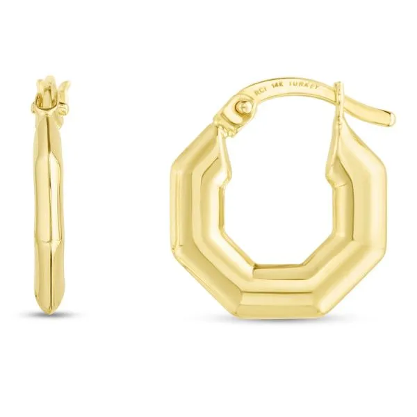 Puffed Hexagon Hoops Miner's Den Jewelers Royal Oak, MI