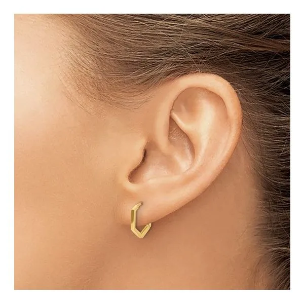 Geometric Hoop Earrings Image 3 Miner's Den Jewelers Royal Oak, MI