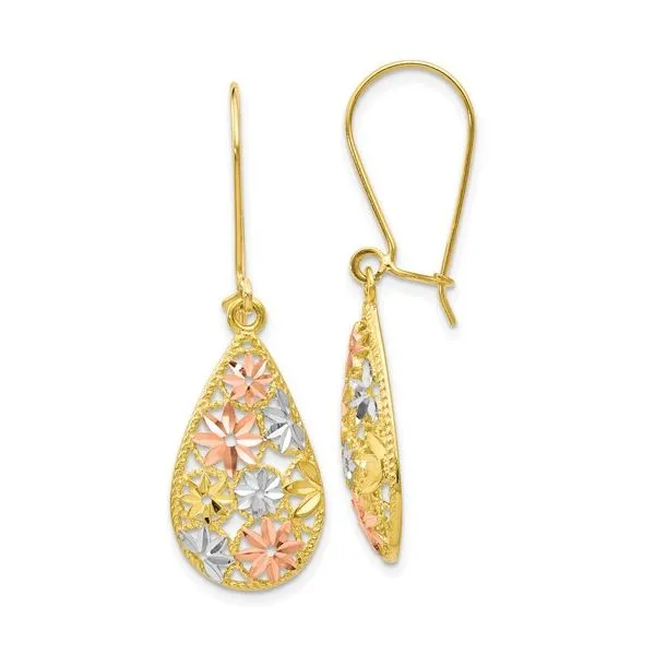 Tri-Tone Dangle Earrings Miner's Den Jewelers Royal Oak, MI