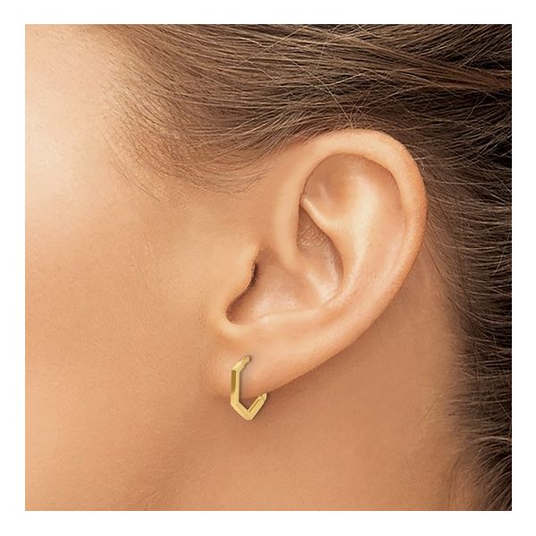 Geometric Hoop Earrings Image 3 Miner's Den Jewelers Royal Oak, MI