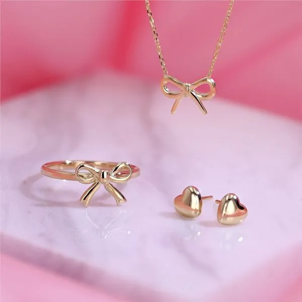 Gold Bow Earrings Image 3 Miner's Den Jewelers Royal Oak, MI