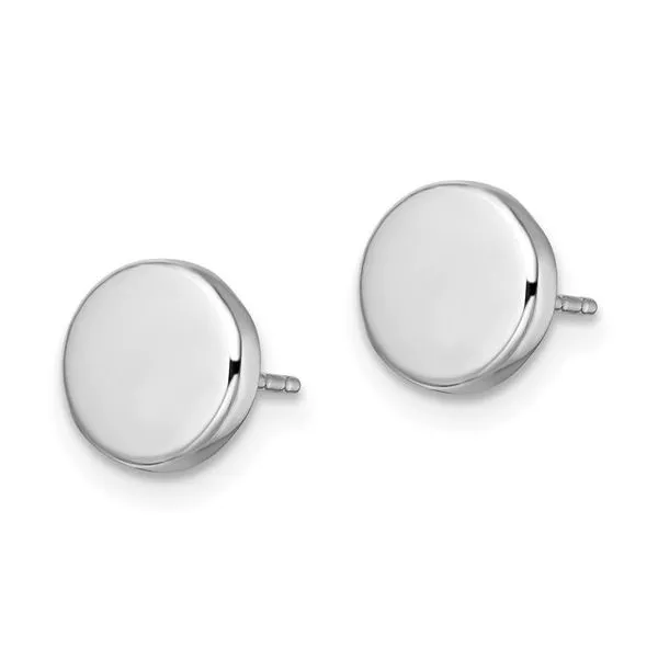 White Gold Button Earrings Image 2 Miner's Den Jewelers Royal Oak, MI