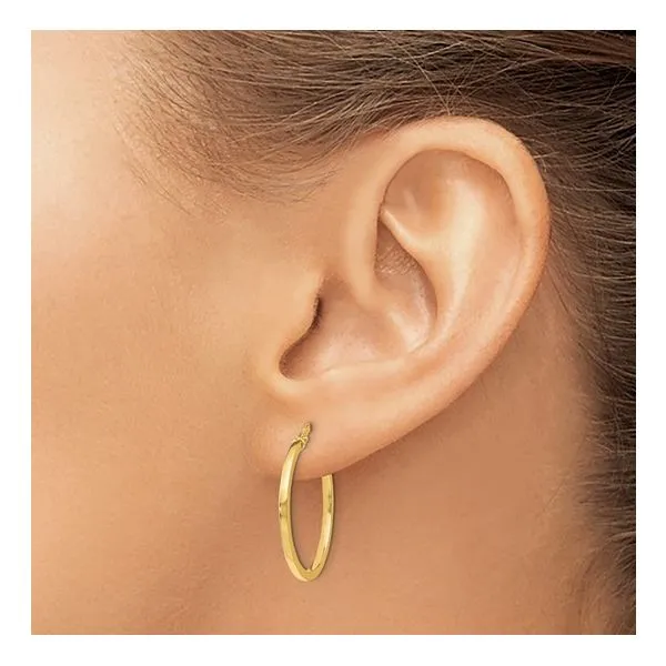 Polished Hoop Earrings Image 3 Miner's Den Jewelers Royal Oak, MI