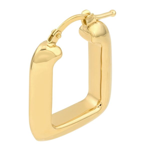 Puffy Square Shape Hoop Earrings Image 2 Miner's Den Jewelers Royal Oak, MI
