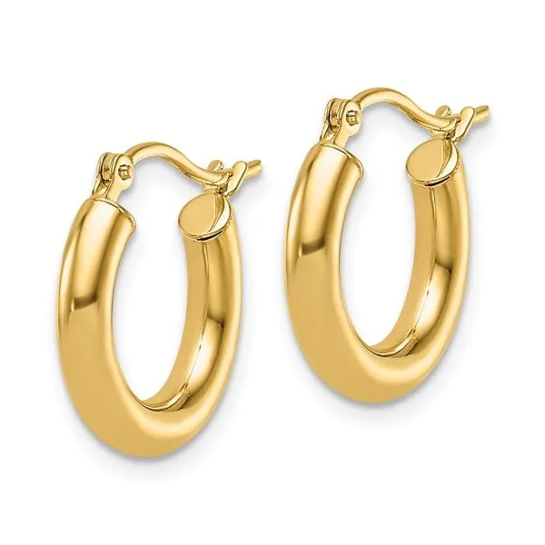 15mm Gold Hoop Earrings Image 2 Miner's Den Jewelers Royal Oak, MI