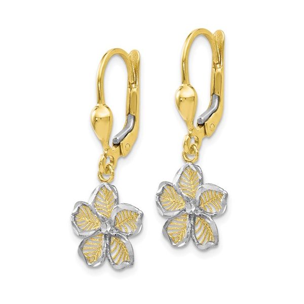 Filigree Flower Dangle Earrings Image 2 Miner's Den Jewelers Royal Oak, MI