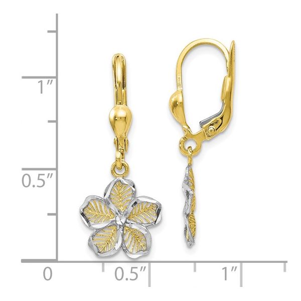 Filigree Flower Dangle Earrings Image 4 Miner's Den Jewelers Royal Oak, MI