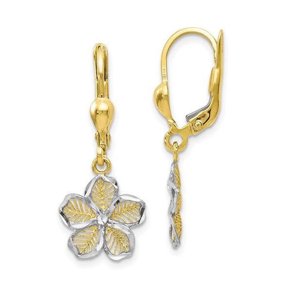 Filigree Flower Dangle Earrings Miner's Den Jewelers Royal Oak, MI