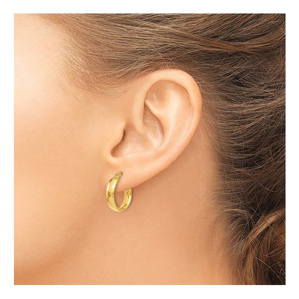 4x18mm Gold Hoop Earrings Image 3 Miner's Den Jewelers Royal Oak, MI