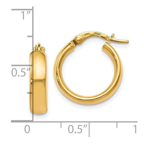 4x18mm Gold Hoop Earrings Image 4 Miner's Den Jewelers Royal Oak, MI