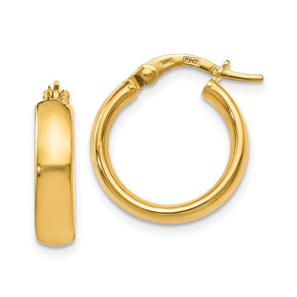 4x18mm Gold Hoop Earrings Miner's Den Jewelers Royal Oak, MI