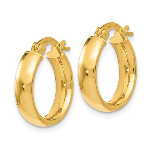 4x18mm Gold Hoop Earrings Image 2 Miner's Den Jewelers Royal Oak, MI