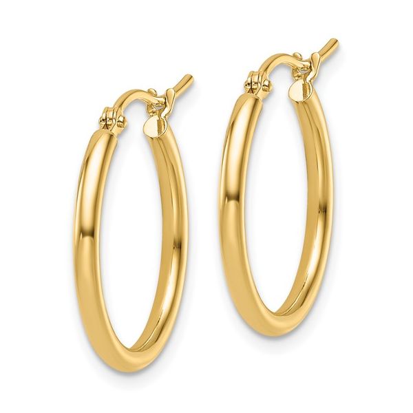 Gold Hoops 2x20mm Image 2 Miner's Den Jewelers Royal Oak, MI