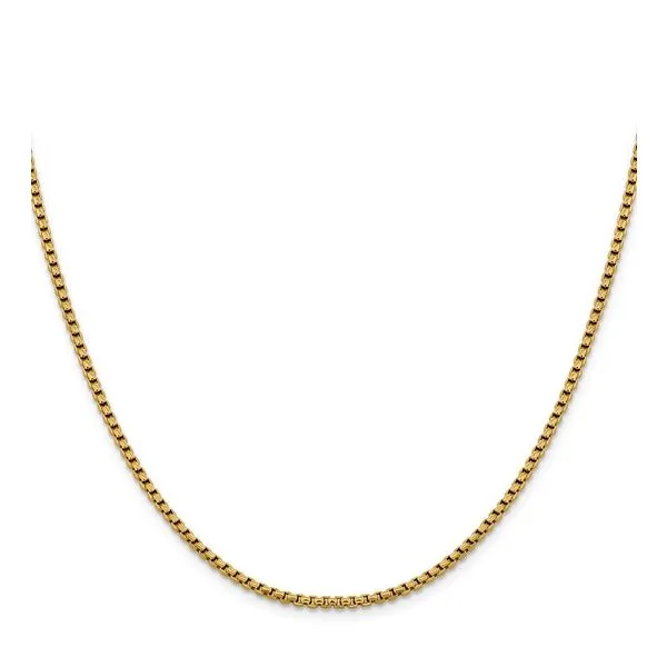 18\ - 14K Yellow Gold 2.4mm D/C Round Box Chain