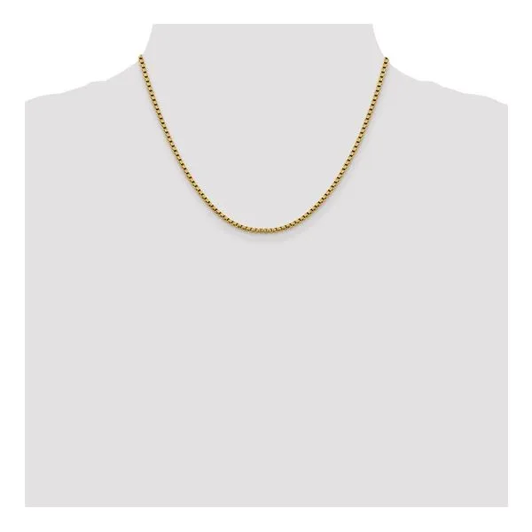 18\ - 14K Yellow Gold 2.4mm D/C Round Box Chain