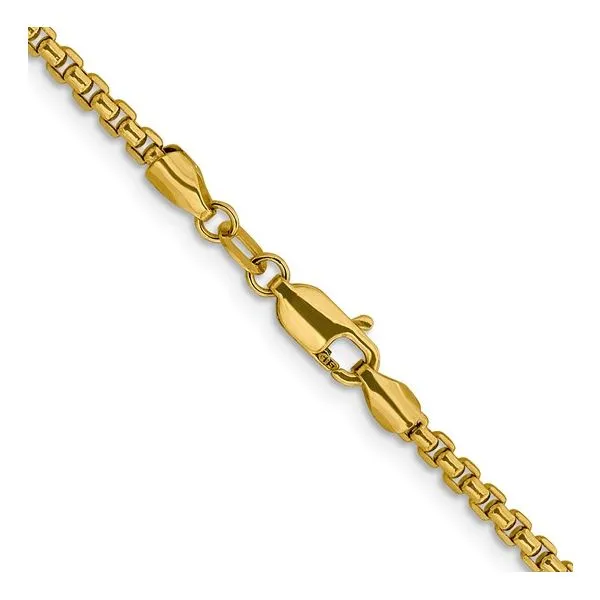 18\ - 14K Yellow Gold 2.4mm D/C Round Box Chain