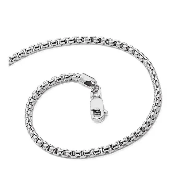 18\ - 14K White Gold 2.4mm D/C Round Box Chain