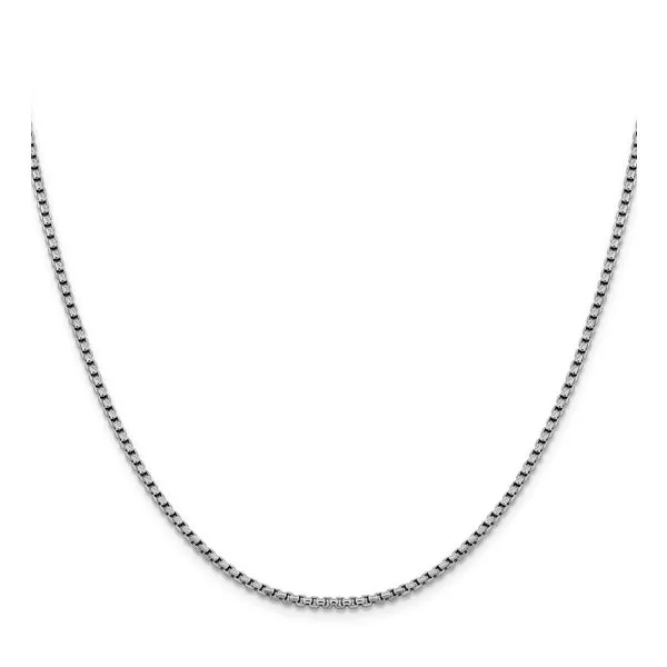 18\ - 14K White Gold 2.4mm D/C Round Box Chain