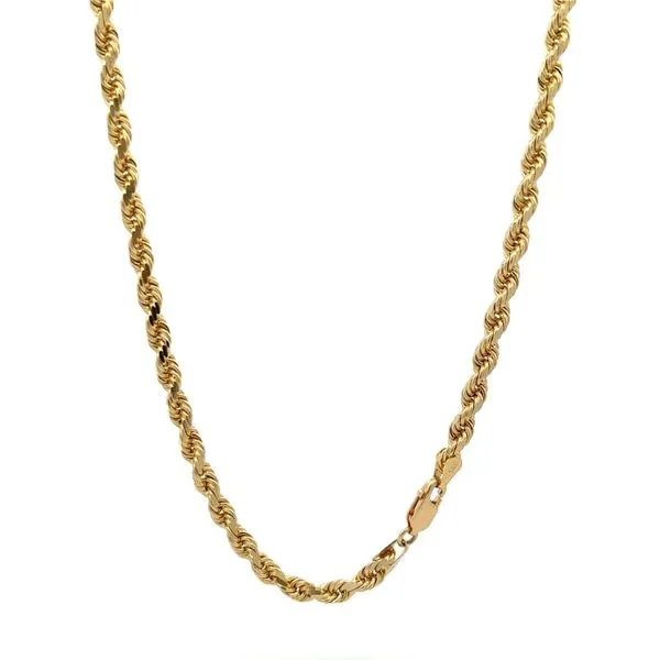 3.3mm 14 Karat Yellow Gold Diamond Cut Rope Chain - 24" Miner's Den Jewelers Royal Oak, MI