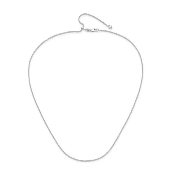 22\ - 14K White Gold 1.4mm Adjustable D/C Wheat Chain