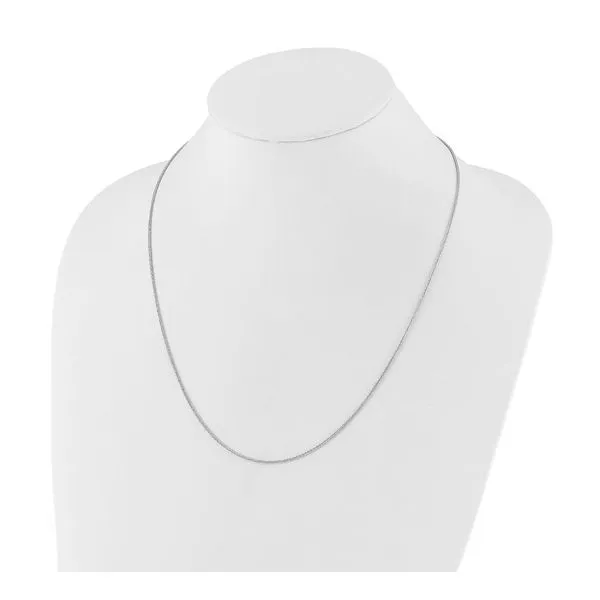 22\ - 14K White Gold 1.4mm Adjustable D/C Wheat Chain