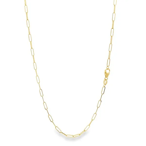 24\ - 14K Yellow Gold 2.1mm Paper Clip Chain