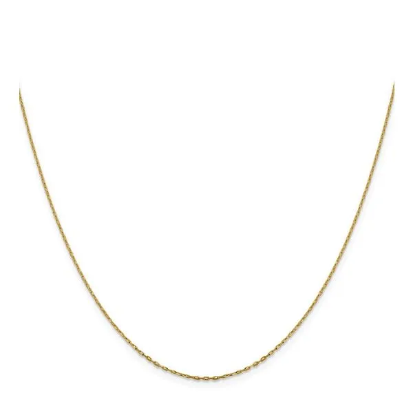 18\ - 14K Yellow Gold 1mm D/C Open Long Link Cable Chain