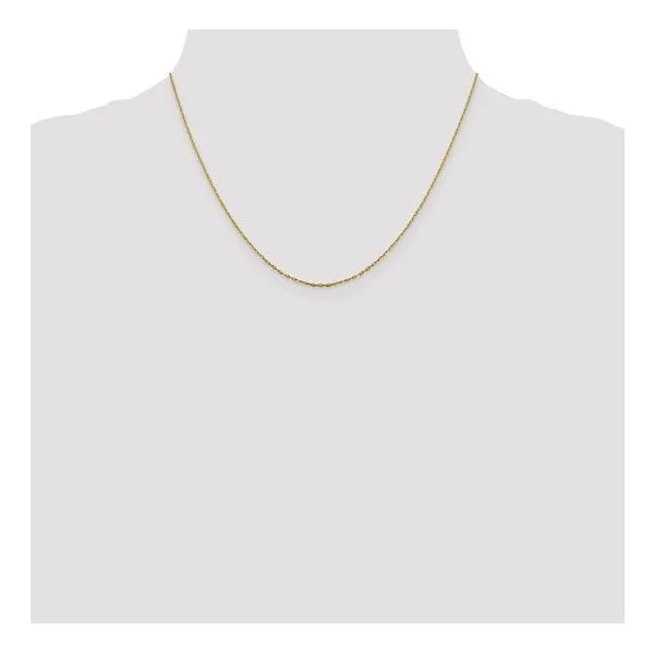 18\ - 14K Yellow Gold 1mm D/C Open Long Link Cable Chain
