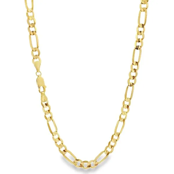 22\ - 14K Yellow Gold 5.75mm Solid Figaro Chain