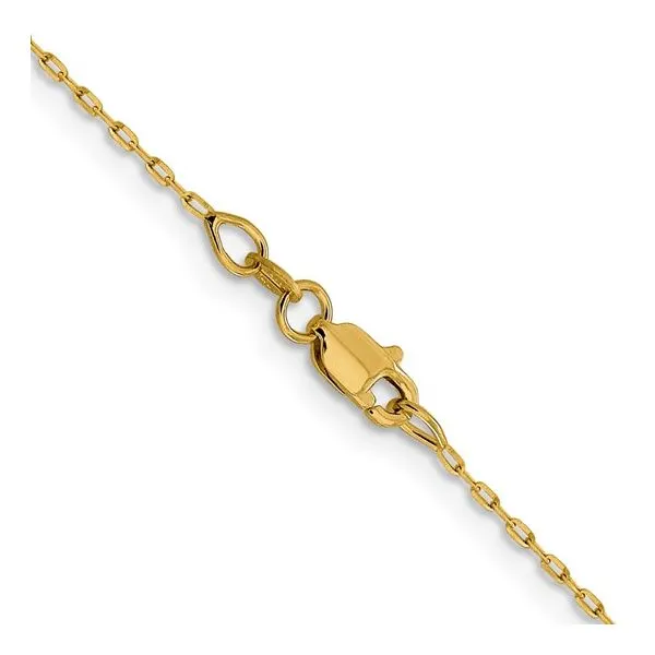 18\ - 14K Yellow Gold 1mm D/C Open Long Link Cable Chain