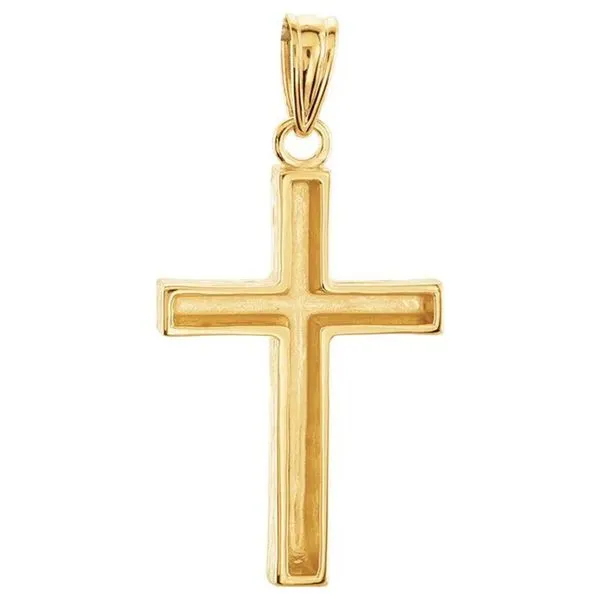 Gold Cross Pendant 24x16mm Image 2 Miner's Den Jewelers Royal Oak, MI