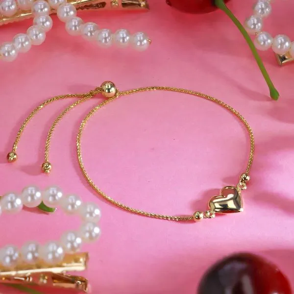 14k Gold Adjustable Heart Bolo Bracelet 14k Gold Adjustable Heart Bolo Bracelet
