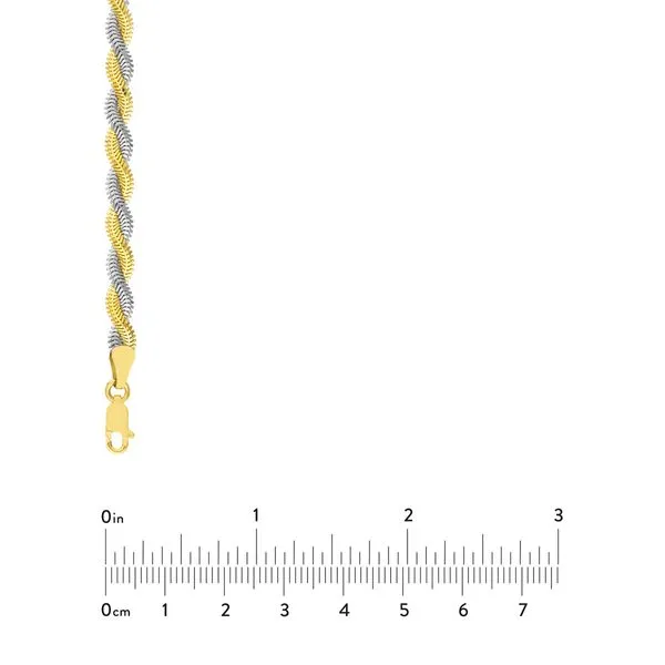 Two-Tone Braided Snake Chain Image 3 Miner's Den Jewelers Royal Oak, MI
